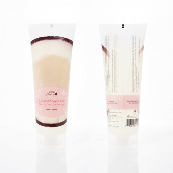 100% Pure Coconut Shower Gel front and backside