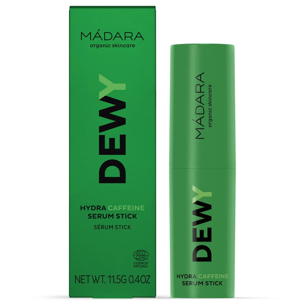 Dewy Hydra Caffeine Serum Stick von Mádara - mit Verpackung