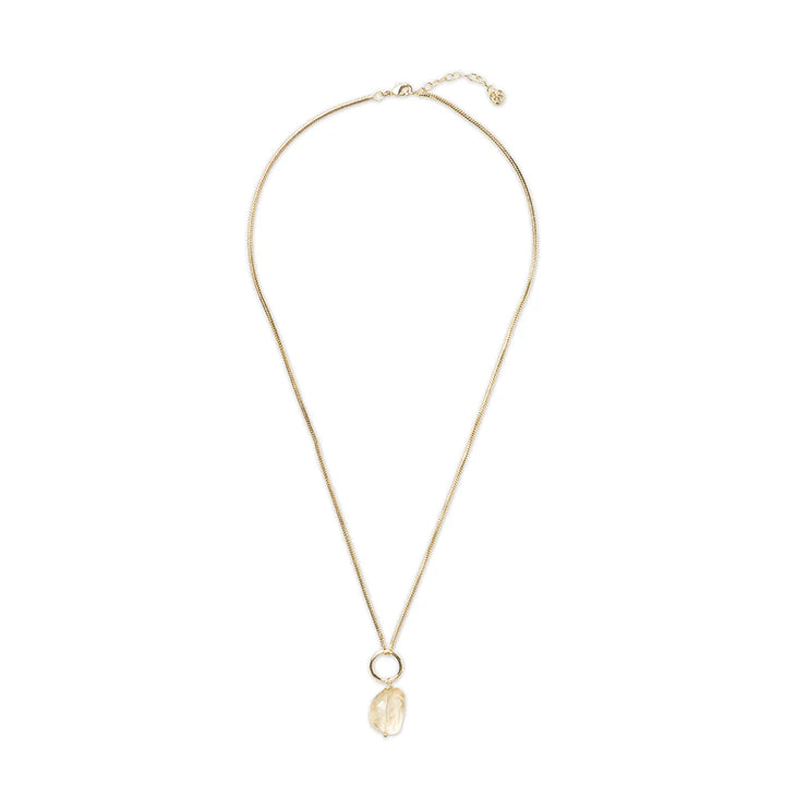Awareness Citrine Necklace von A Beautiful Story - vergoldete Halskette mit gelbem Citrin Edelstein, handgefertigt und zart