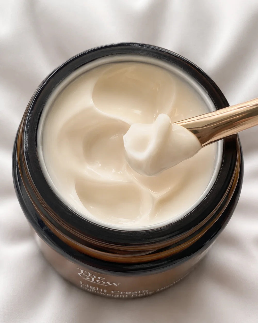 Light Cream von The Glow - Textur, Portionsgröße, Produkt geöffnet