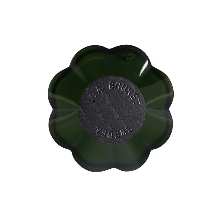 Övernatur Parfumflakon von oben – skulpturales, dunkelgrünes Glasdesign