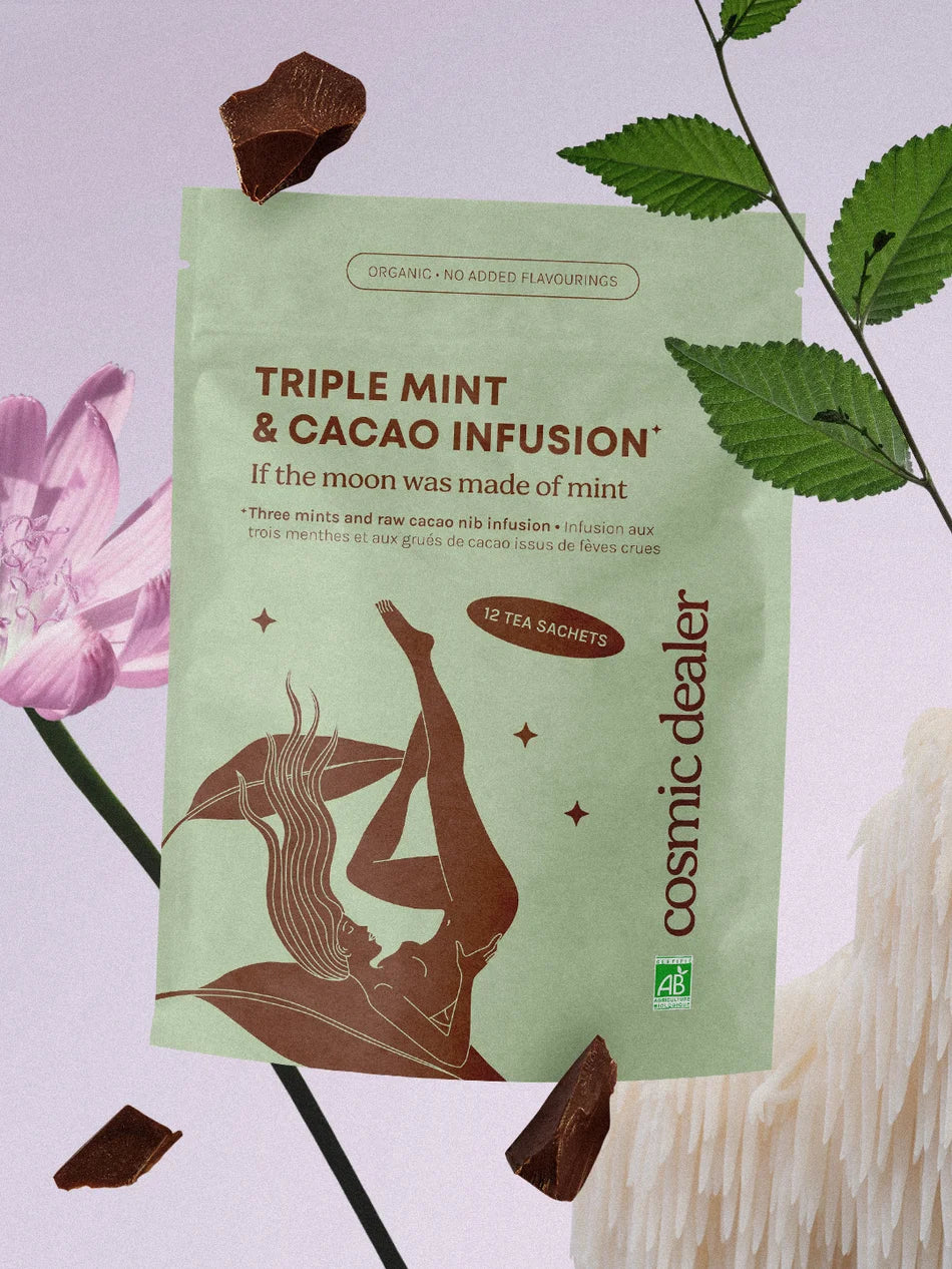 Cosmic Dealer Triple Mint & Cacao Tea – 12 Teebeutel - grafische Darstellung