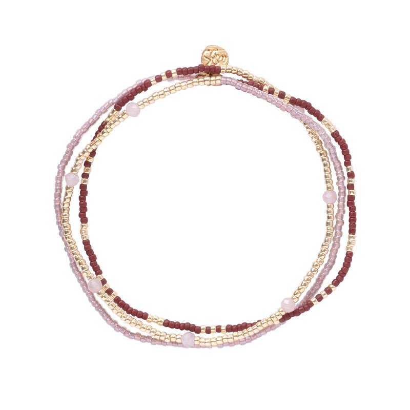 Welcome Rose Quartz Gold Colored Bracelet