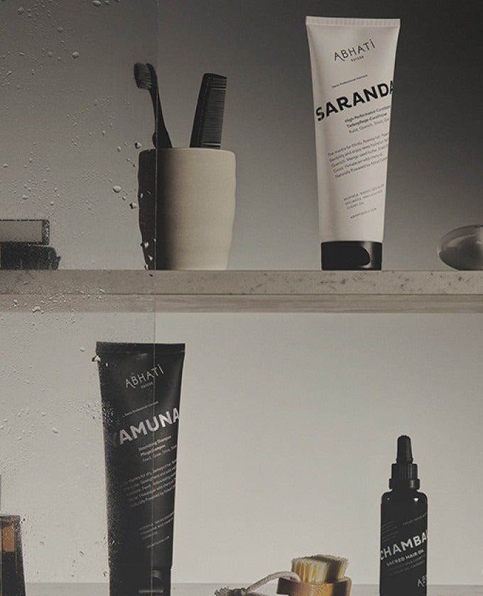 Abhati Suisse Chambal Sacred Hair Oil Gruppe – natürliches Haaröl Kollektion