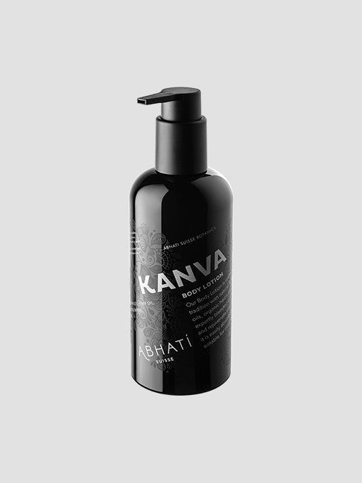 Abhati Suisse Kanva Body Lotion mit Hintergrund – Schweizer Körperpflege