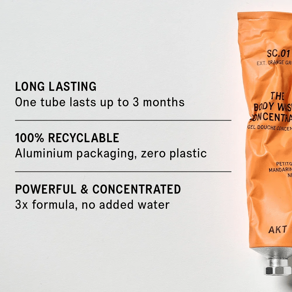 AKT London The Body Wash Concentrate SC.01 Orange Grove Anwendung – veganes Duschgel London