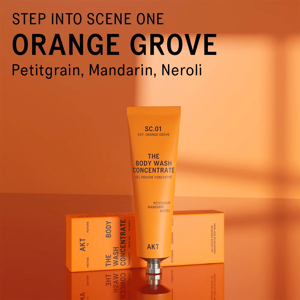 AKT London The Body Wash Concentrate SC.01 Orange Grove Präsentation – veganes Duschgel Konzentrat