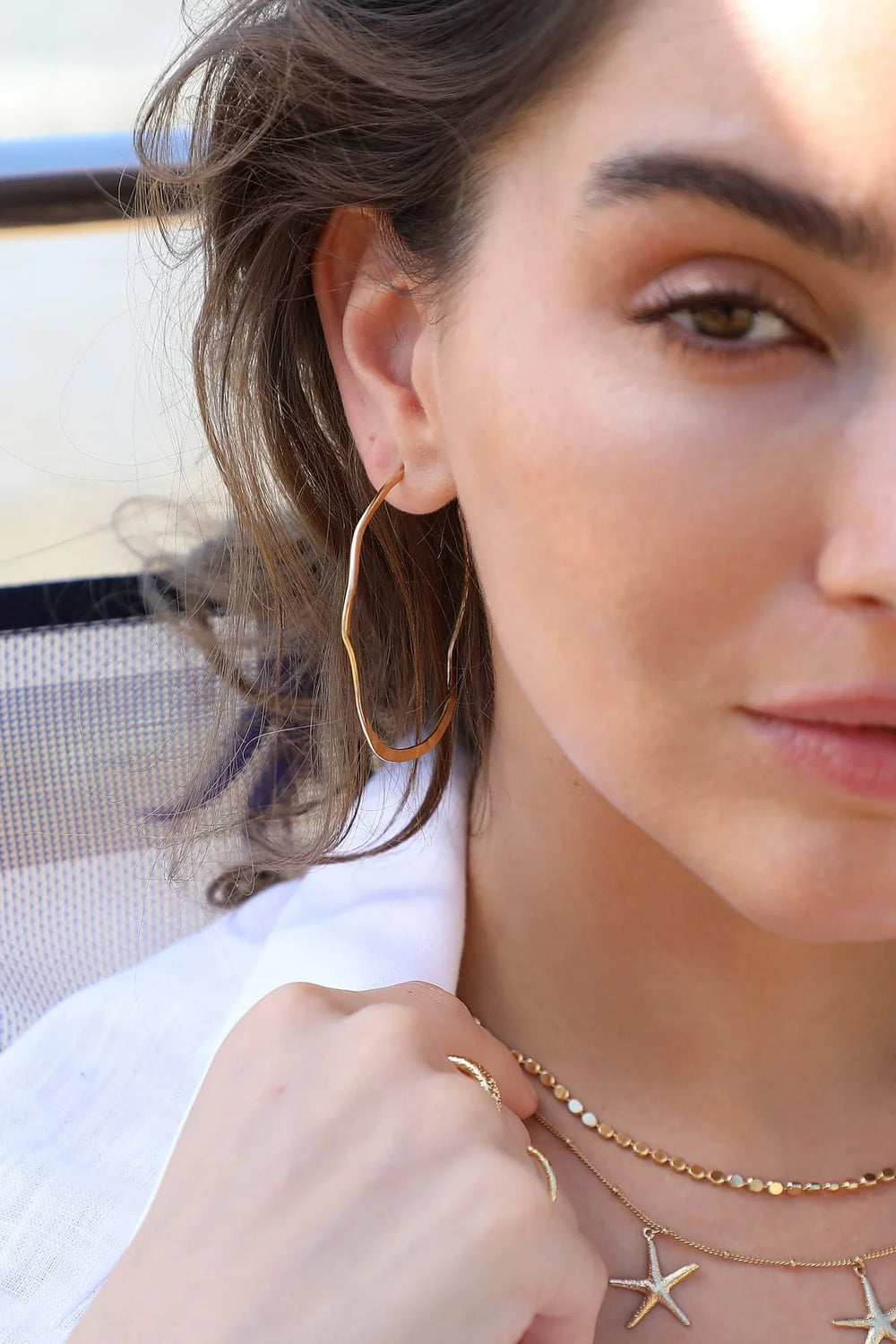 Andaluz L Earrings - getragen, Model frontal