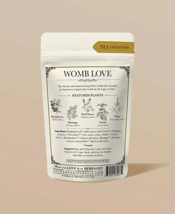 Womb Tea: Nourish + Empower Backside