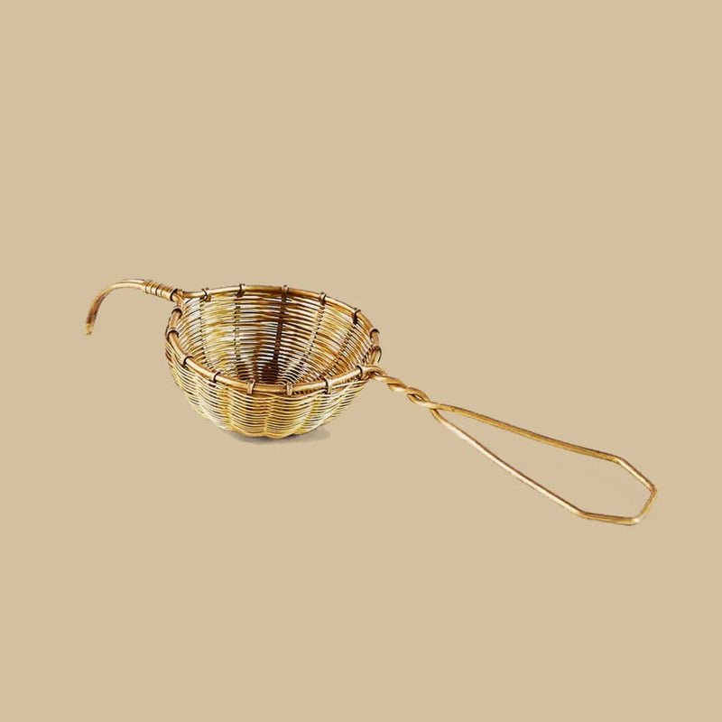 Anima Mundi Woven Brass: Small Tea Strainer - life style
