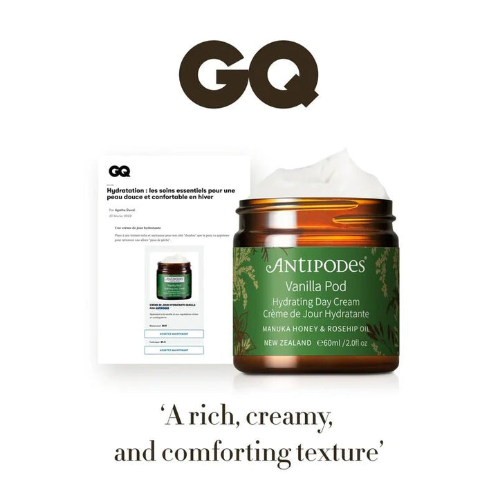 Vanilla Pod Hydrating Day Cream in GQ Magazine - Männer-Hautpflege