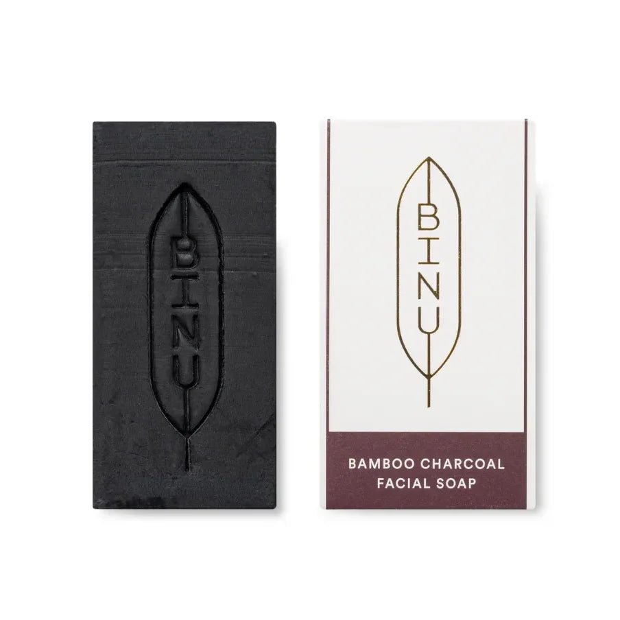 Binu Bamboo Charcoal Seife Mini 50g - koreanische Aktivkohle-Gesichtsseife Reisegröße