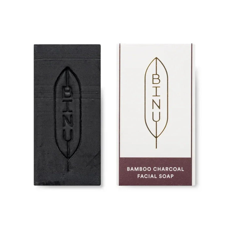 Binu Bamboo Charcoal Seife Mini 50g - koreanische Aktivkohle-Gesichtsseife Reisegröße