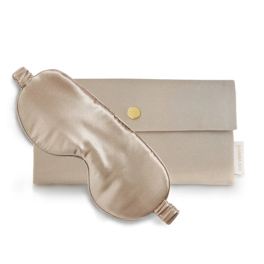Silk Eye Mask French Beige - Blanda Beauty
