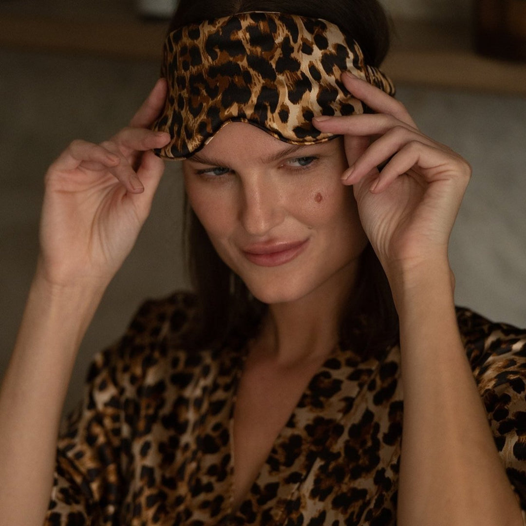 Silk Eye Mask Leopard - Blanda Beauty