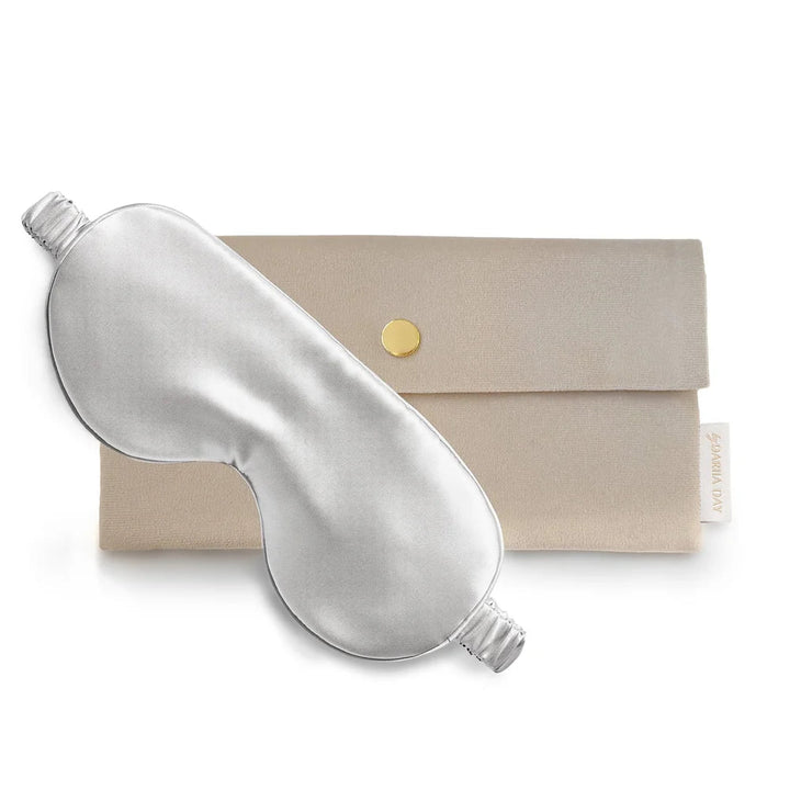 By Dariia Day Silk Eye Mask Silver Grey - Seidenschlafmaske aus 100% Maulbeerseide