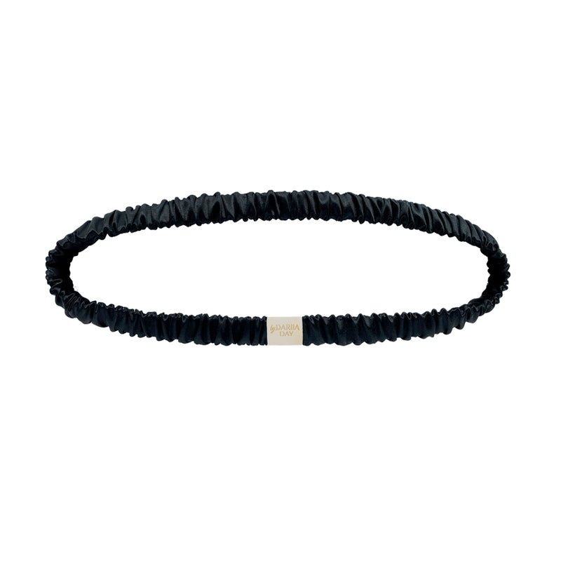 By Dariia Day Silk Headband Midnight Black - Seidenhaarband aus 100% Maulbeerseide