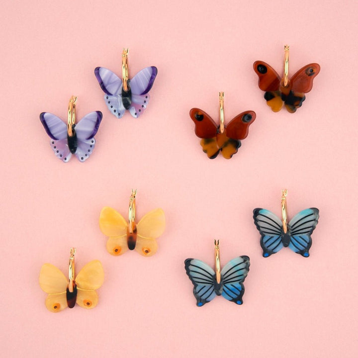 Coucou Suzette Blue Butterfly Earrings - Butterfly Earrings Collection