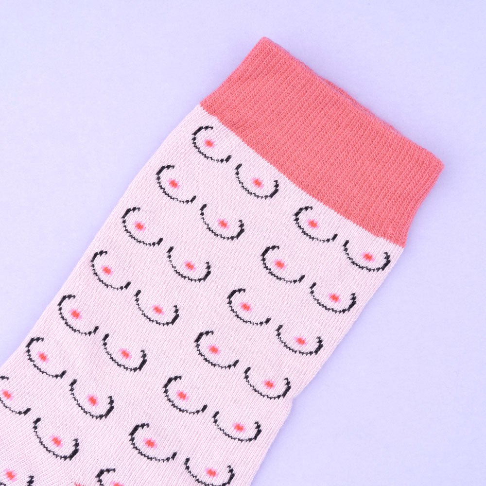 Coucou Suzette Boobs Socks White - Details Saum