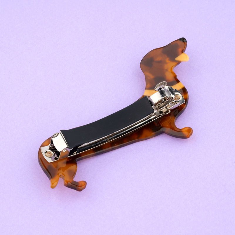 Dachhund French Barette Haarklammer - von unten
