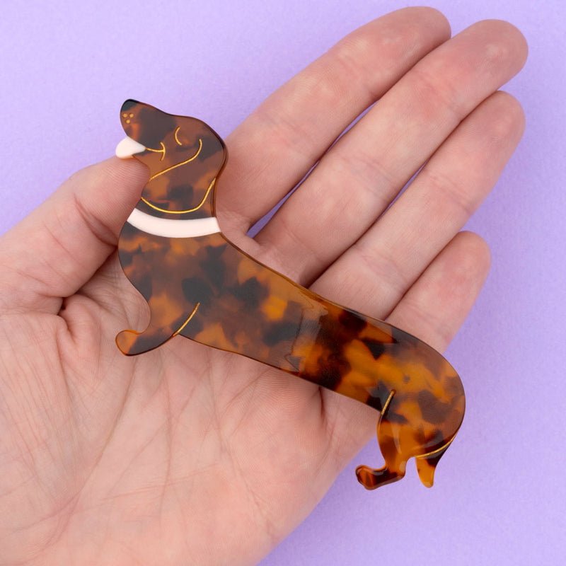 Dachhund French Barette Haarklammer - size