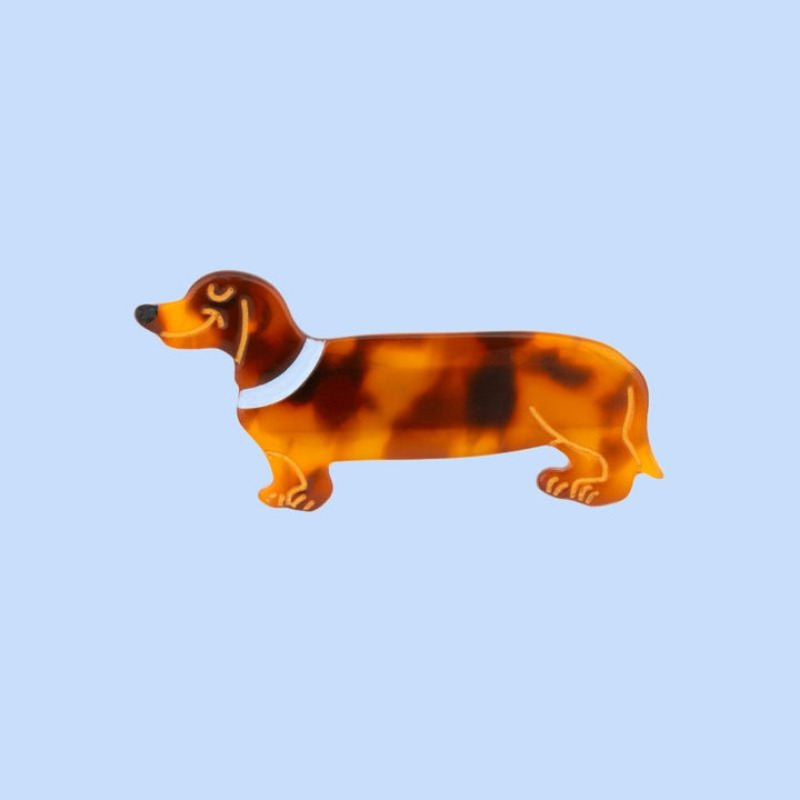 Coucou Suzette Dachshund Hair Clip - Produktbild hellblauer Hintergrund