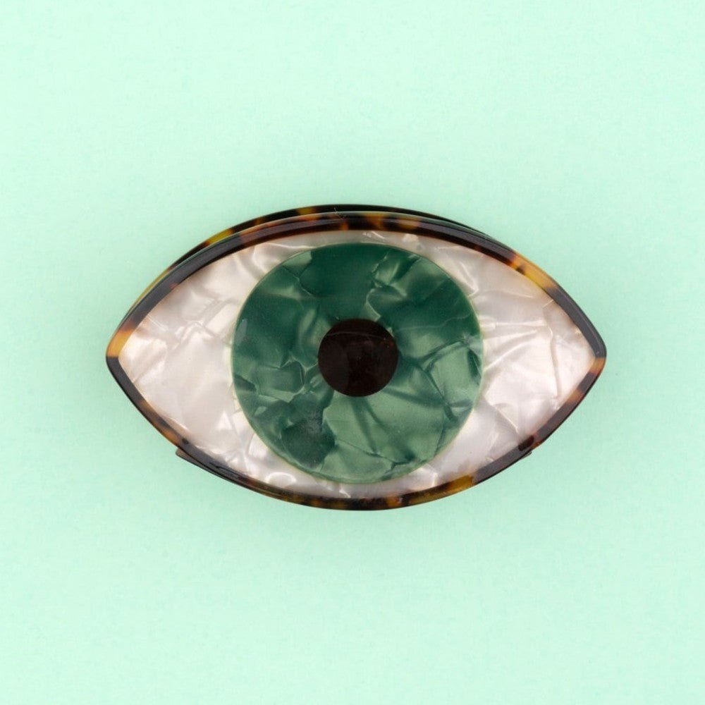Coucou Suzette Eye Hair Claw – Green - Produktbild mintfarbener Hintergrund