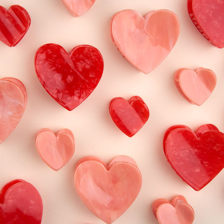 Coucou Suzette Pink Heart Mini Hair Claw - Heart Kollektion