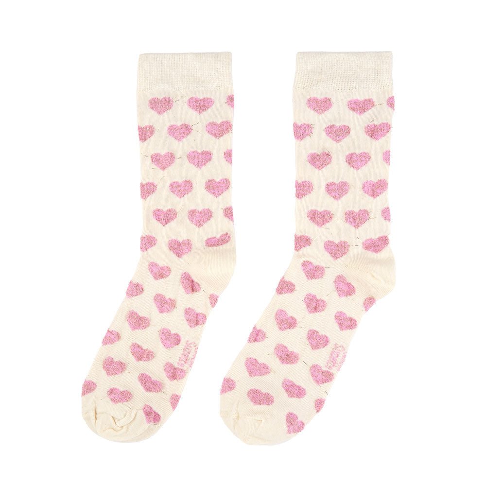 Coucou Suzette Pink Heart Socks - Freisteller