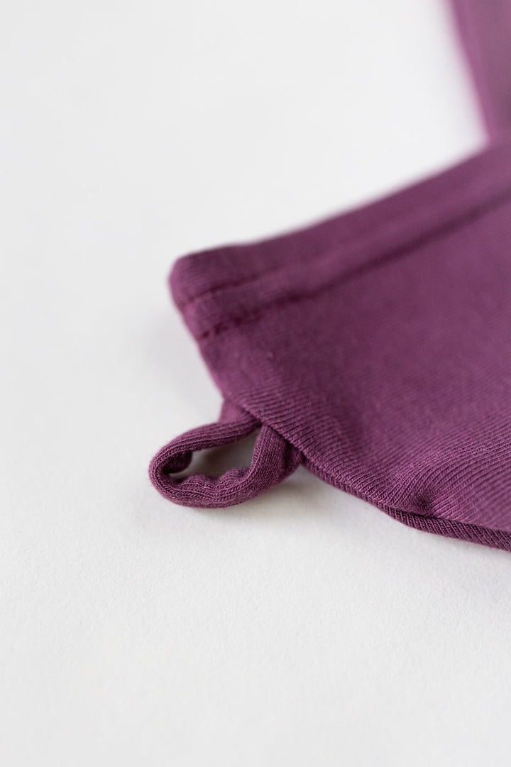 Bambus Turban Handtuch mit Knopf | Rot Close up 2