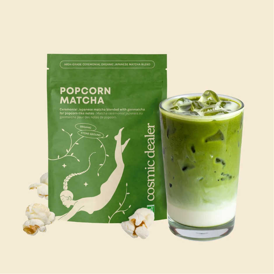 Cosmic Dealer Popcorn Matcha – Bio-Matcha mit Sencha und geröstetem Reis