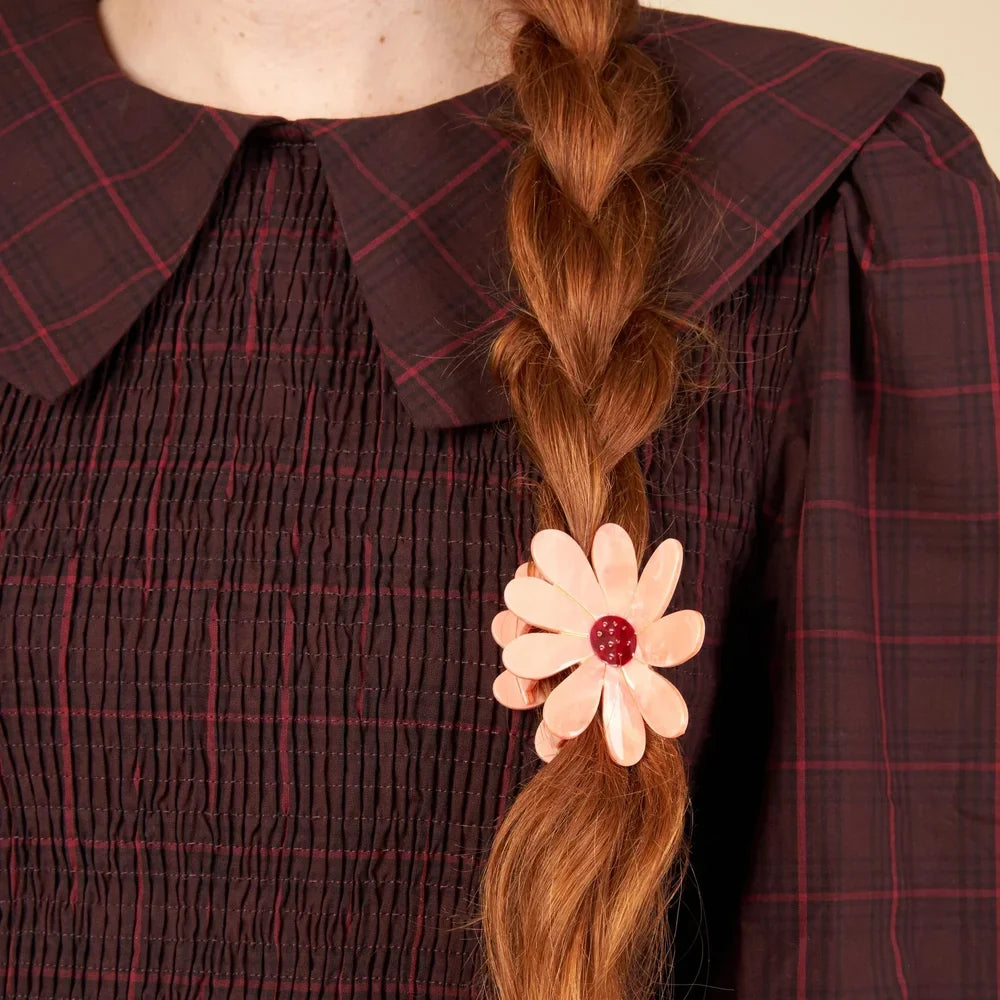 Pink Flower Hair Claw