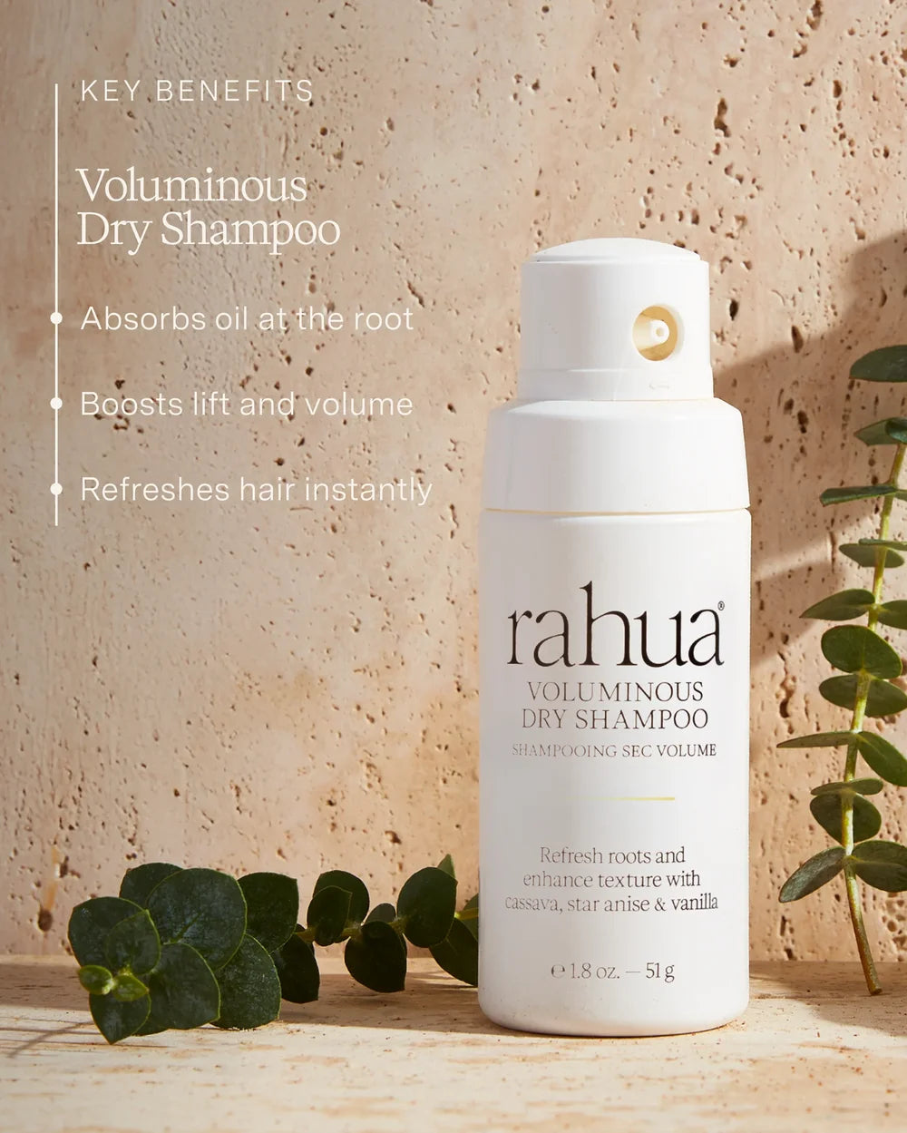 Rahua Voluminous Dry Shampoo für frisches Haar, Ansatzvolumen und griffige Textur