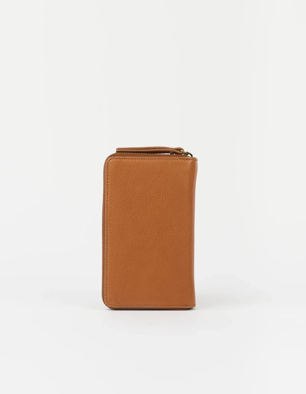 O My Bag Jett Wallet Wild Oak – Seitenansicht der kompakten Geldbörse aus natürlich genarbtem Echtleder