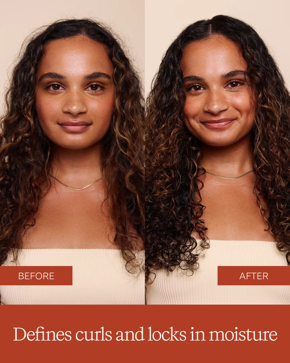 Rahua Enchanted Island Vegan Curl Butter für unterschiedliche Lockentypen und Haarstrukturen - Vorher / Nachher Vergleich