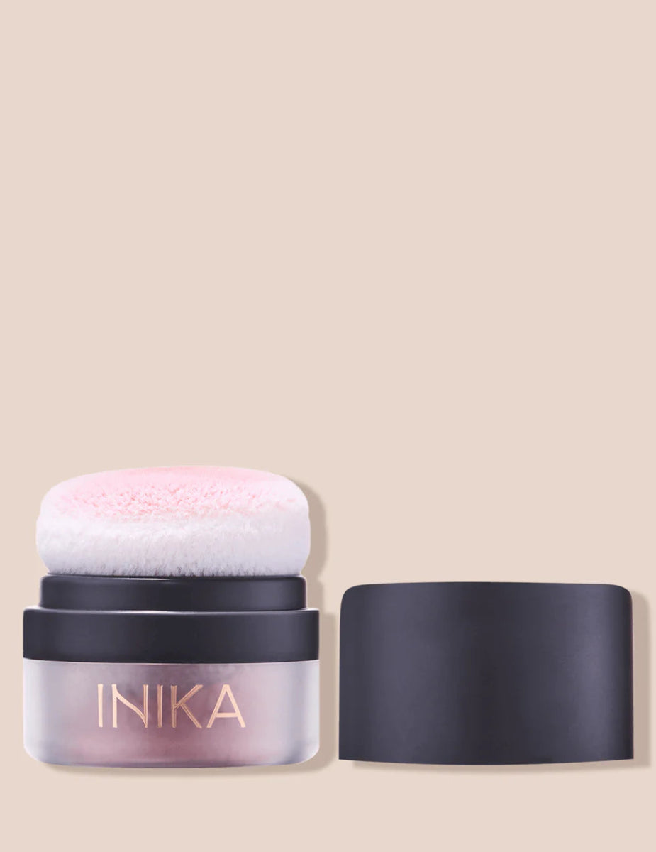 INIKA Organic Mineral Blush Puff Pot Rosy Glow - Produktfoto Tiegel und Deckel