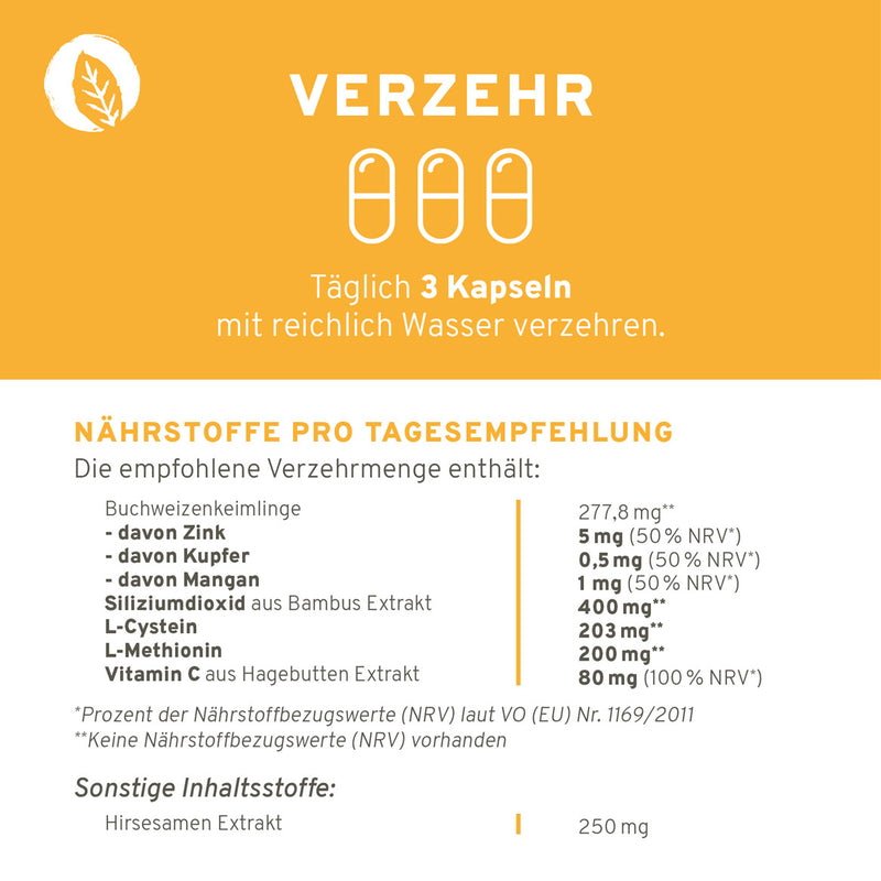 Innonature Haarwurzel Kapseln Verzehrmenge