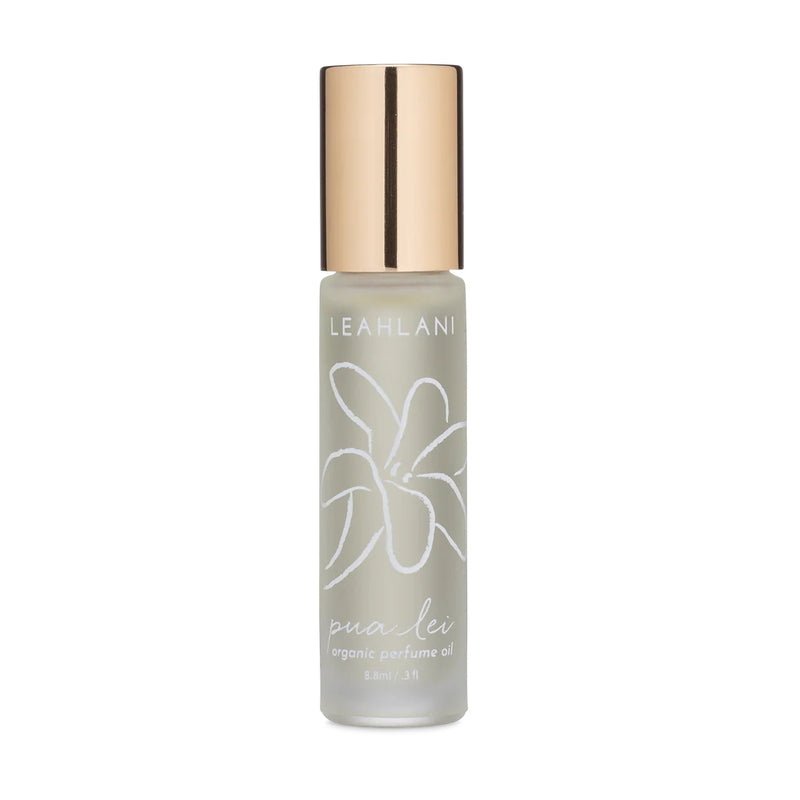 Leahlani Pua Lei Perfume Oil 9 ml – Glas-Rollerball-Flakon mit goldfarbenem Deckel, Freisteller