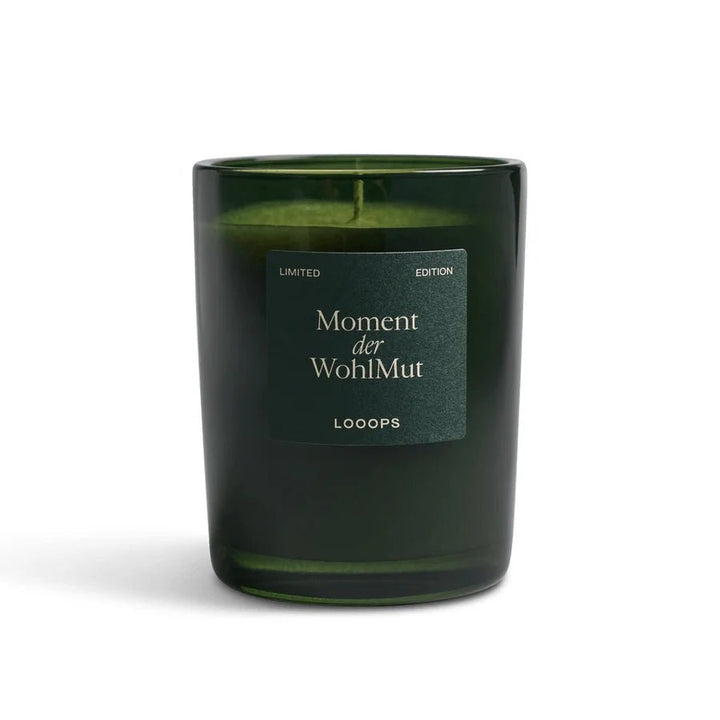 LOOOPS Duftkerze Wohlmut – sanfter, ausgleichender Duft mit Lavendel und Kräutern, naturreine Öle, handgefertigt.