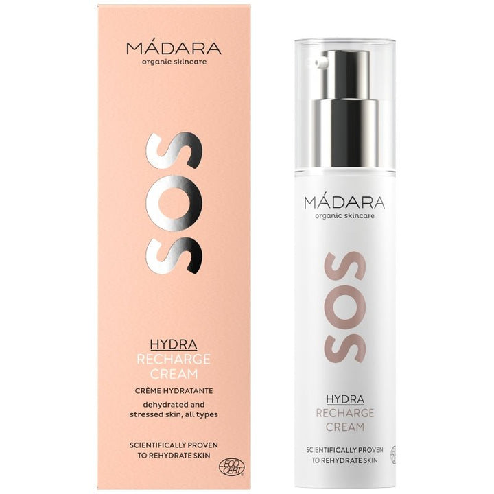 Mádara SOS Hydra Recharge Cream - Flasche mit Verpackung