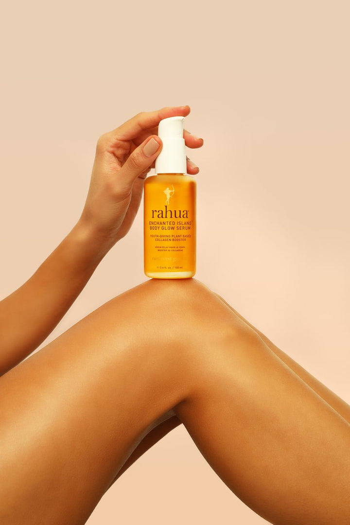 Rahua Enchanted Island Body Glow Serum - mood on knee