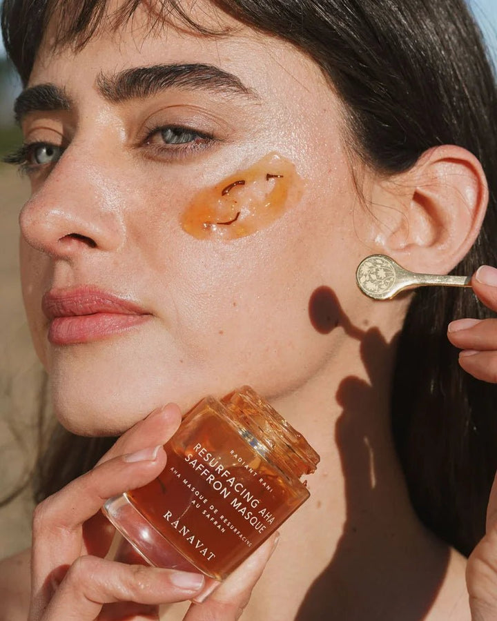 Resurfacing AHA Saffron Masque on skin