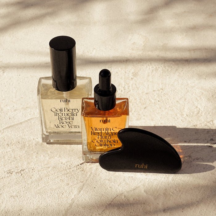 Ruhi The Adaptogen Toner Serum with Gua Sha and Vitamin C Serum